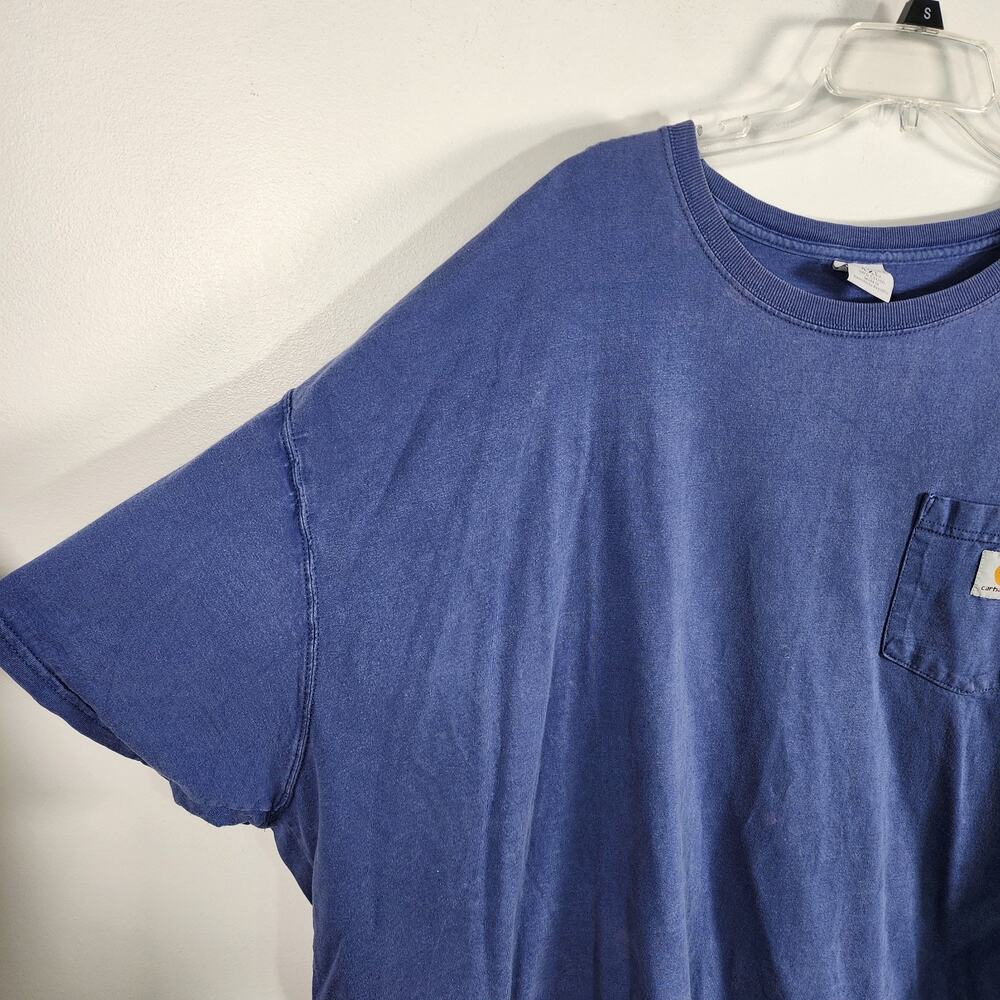 Carhartt Men Loose Fit T-Shirt 4XL Blue Short Sleeve Pocket Tee Heavyweight Work - Picture 6 of 11